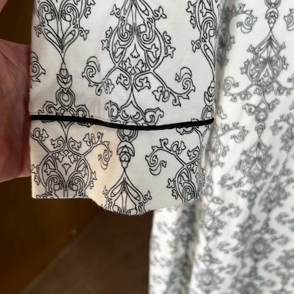 Soma  Cool Nights White Black Sleep Dress Size Medium - Image 3