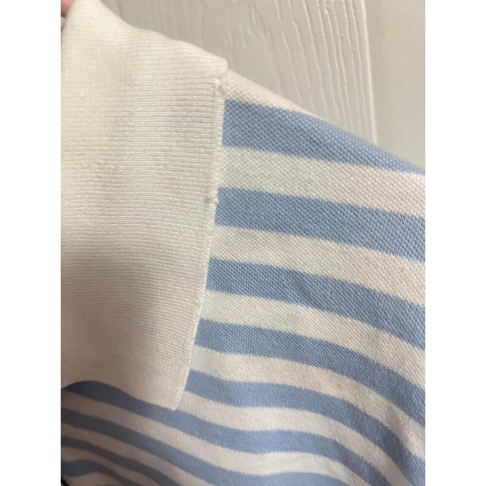 Offline By Aerie Shirt Womens XL Striped Cropped Collared Distressed Polo - Image 10