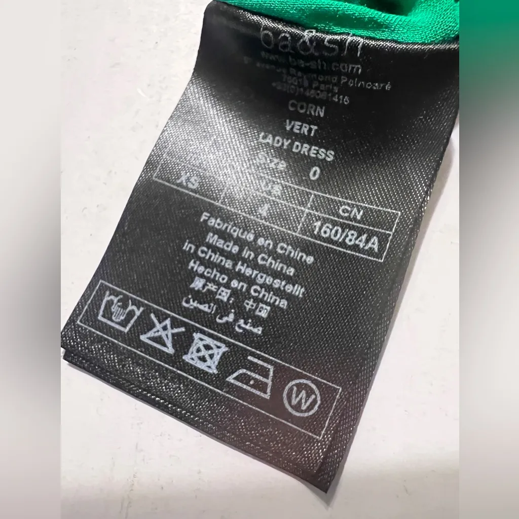 ba&sh Green Corn Wrap Dress 0 US Size 4 Bohemian Resort Floral Maxi Peasant - Image 5