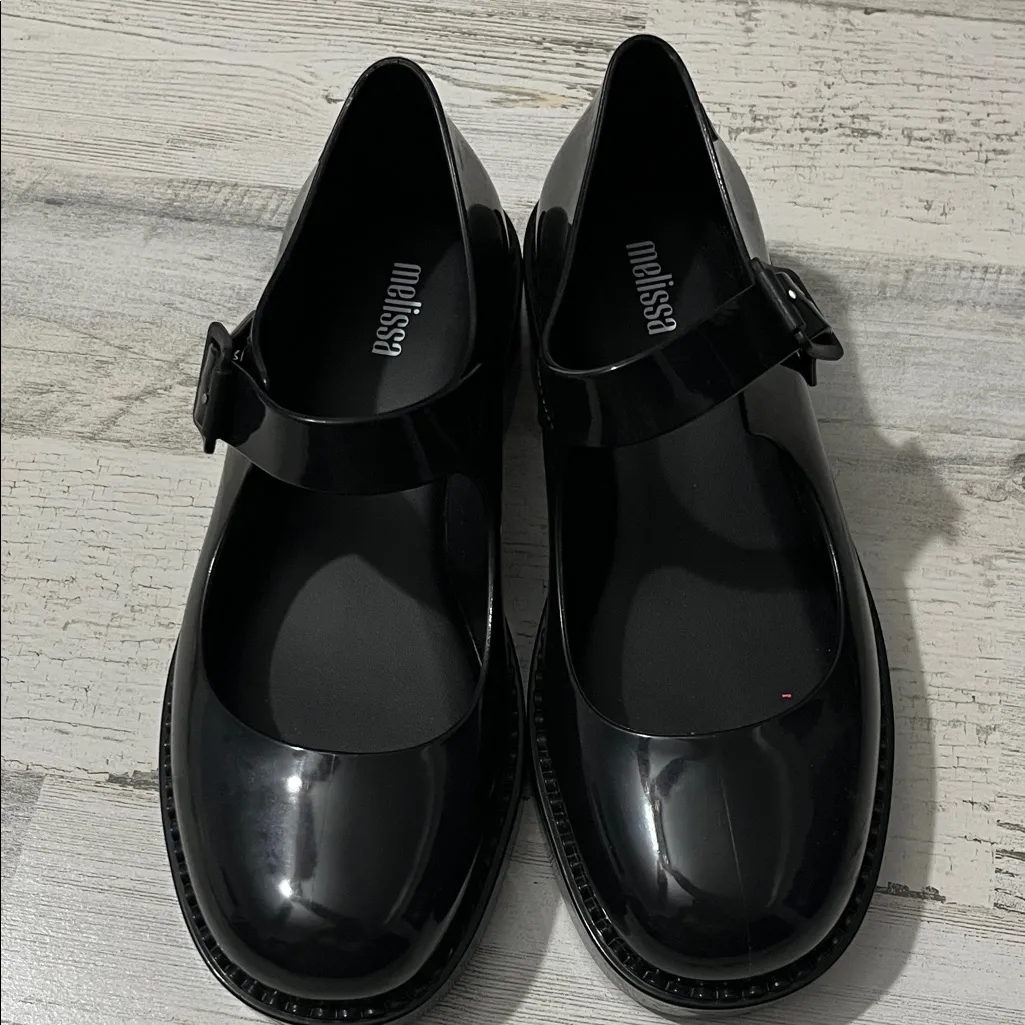 Melissa Black Patent Mary Jane Dress Shoes Size 6 - Image 5