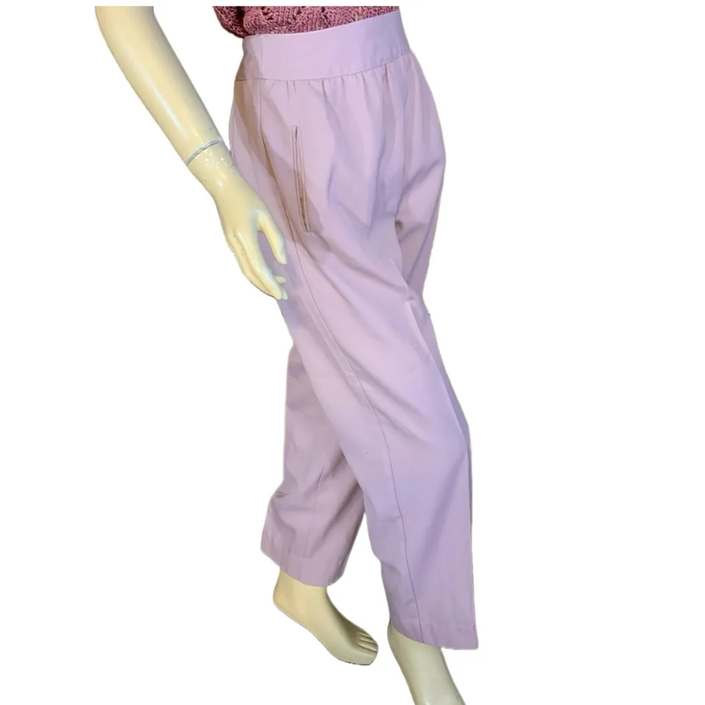 VINTAGE FEELIN' JAZZIE 1980'S DUSTY PURPLE HIGH WAIST STRAIGHT LEG TROUSERS (12) - Image 3