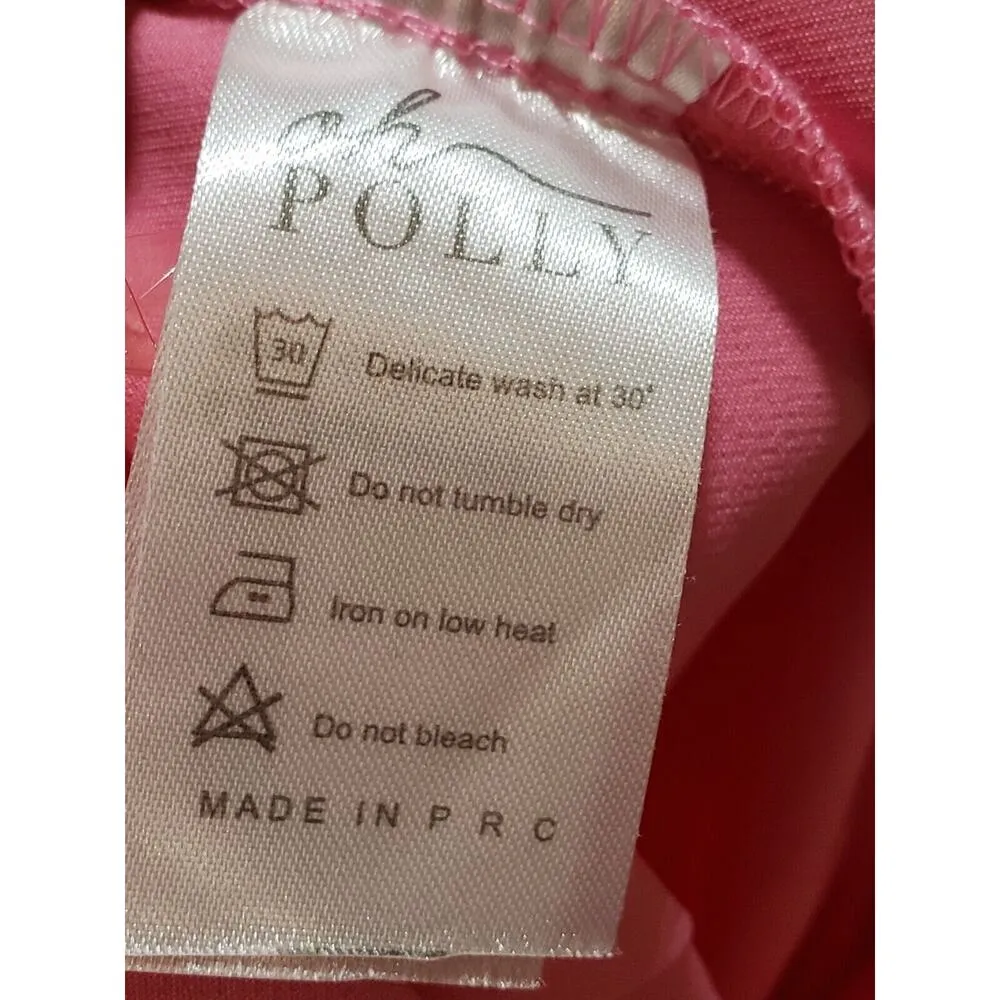 Oh Polly Women's Pink Solid Polyester Pull On Belt Loops Front Pleated Pant 6 - Image 7