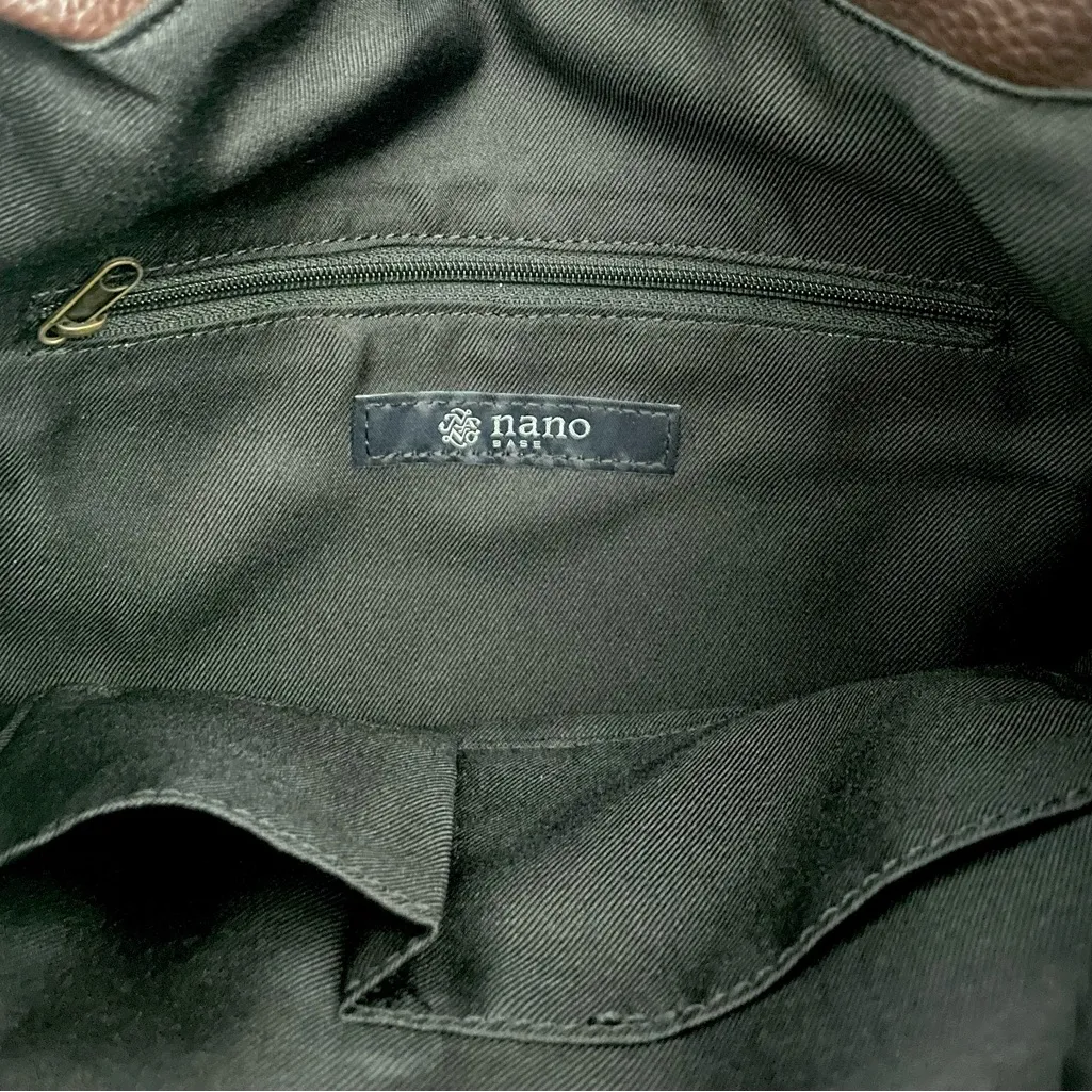 Nano Base 2 Way Foldover Clutch Crossbody Purse Japan Brown No Strap - Image 5