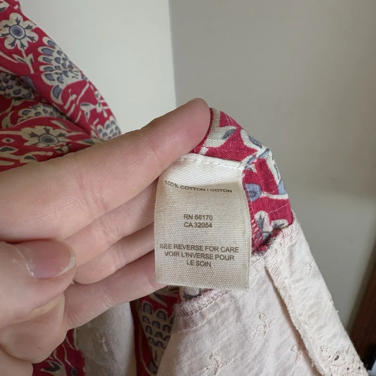 FREE PEOPLE Boho Eyelet Trim Peacock Feather Print‎ Midi Dress Size 2 Cotton - Image 2