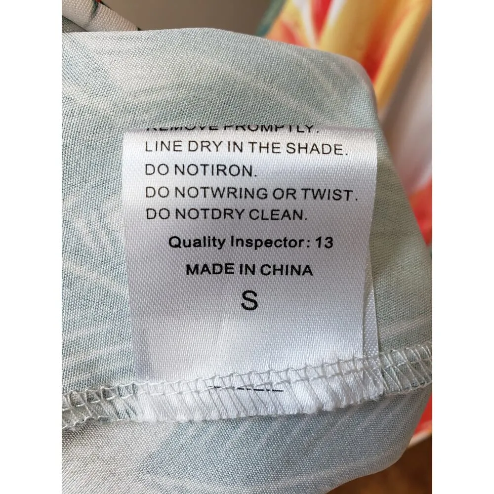 Long Maxi Dress Womens Small Multi Floral Print Back Zip Sleeveless Deep V Neck White - Image 6