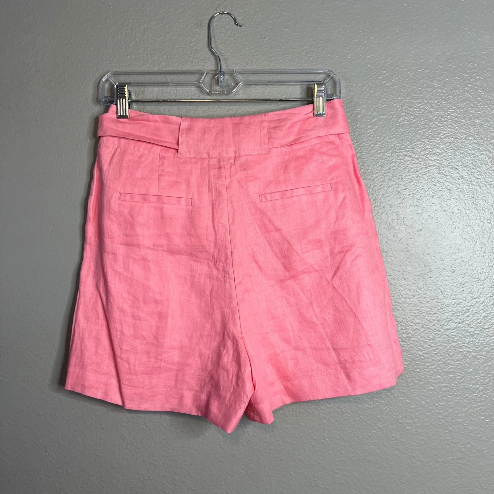 Scotch & Soda‎ Sun Seekers Linen Shorts Size XS Pink High Waist Belted NWT - Image 5