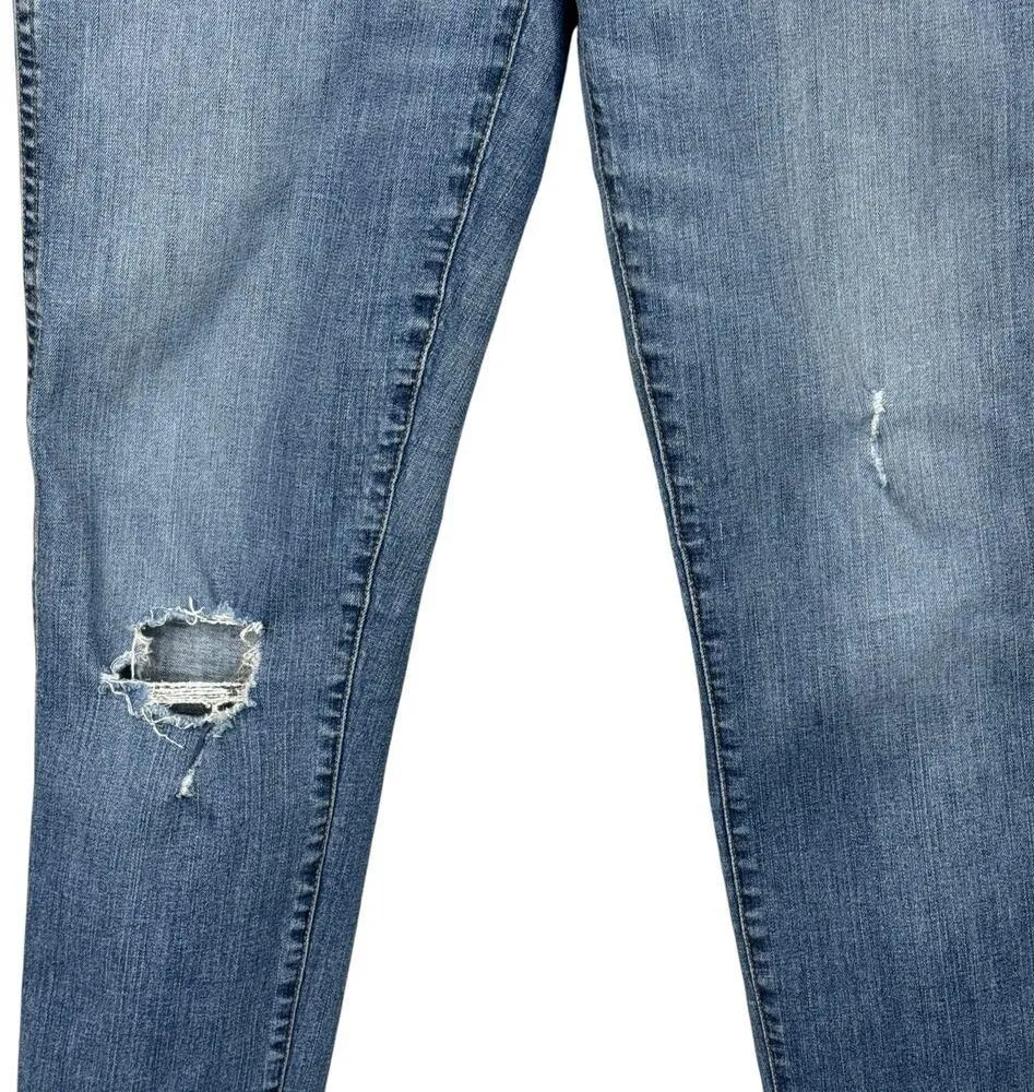 Madewell SZ 30TL TALL Curvy Hi-Rise Skinny Jeans Distressed Stretch Zip-Fly Blue - Image 3