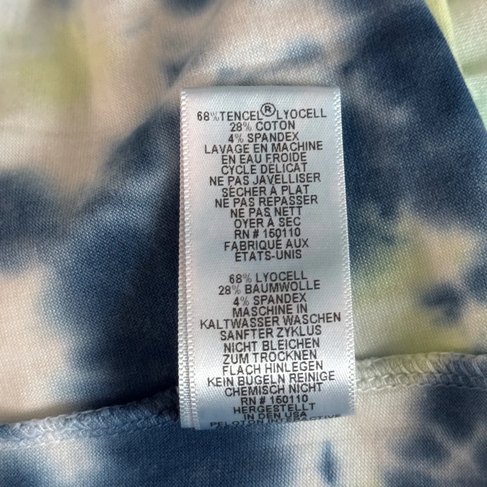 Peloton Tie Dye Tank Top Womens XS‎ Blue Green Flow Double Twist Back - Image 8