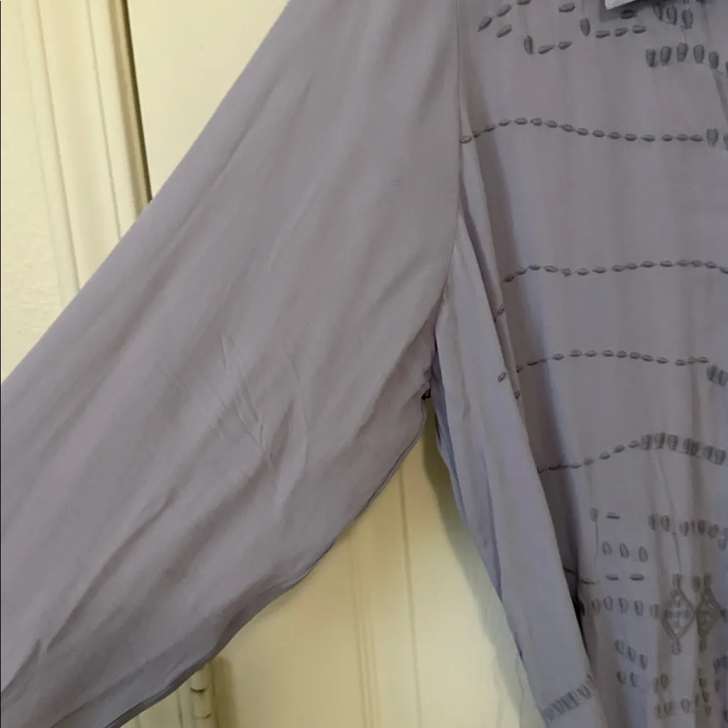SOFT SURROUNDINGS 2X Lavender Button-Up Dress with Embroidered Detail. - Image 11