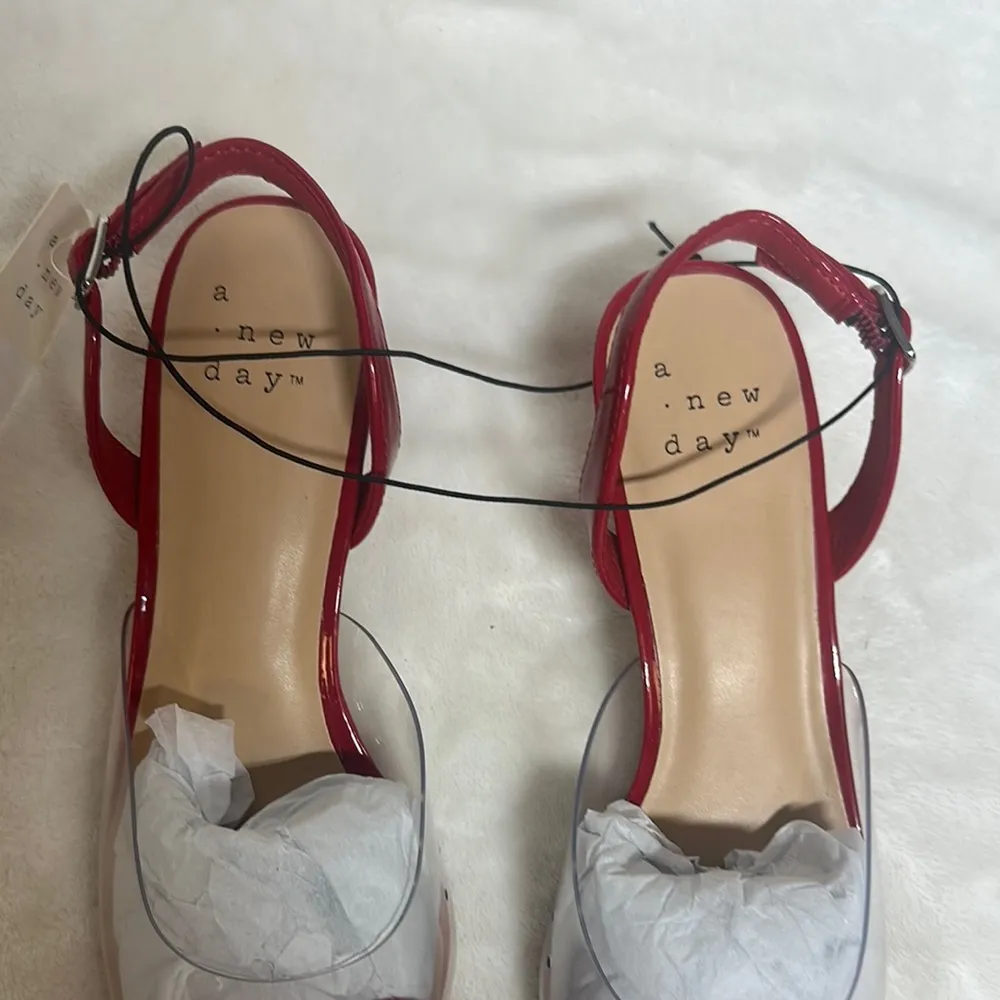 A New Day Red and White Heels with Pointed Toe - Image 2