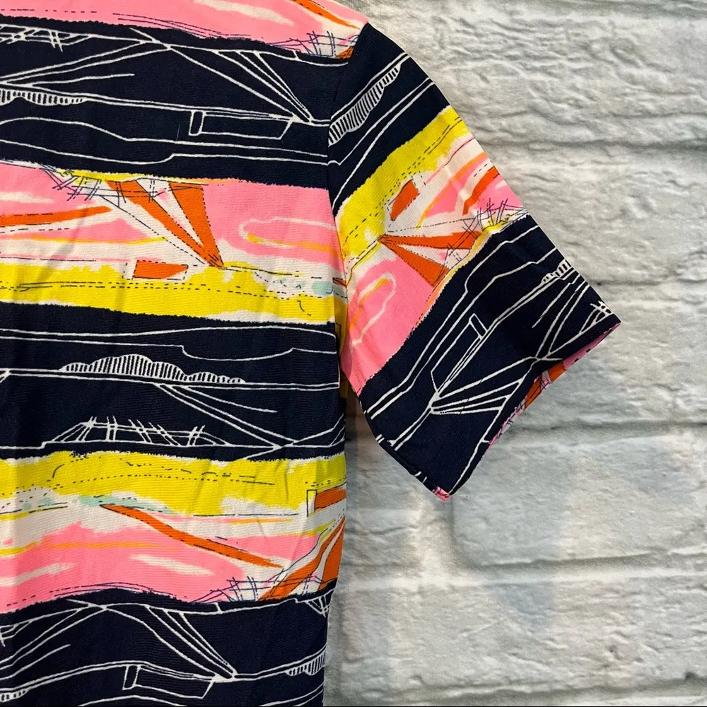 Vintage 70’s 100% Nylon Abstract Print Button Up Shirt Size Women’s Extra Small - Image 7