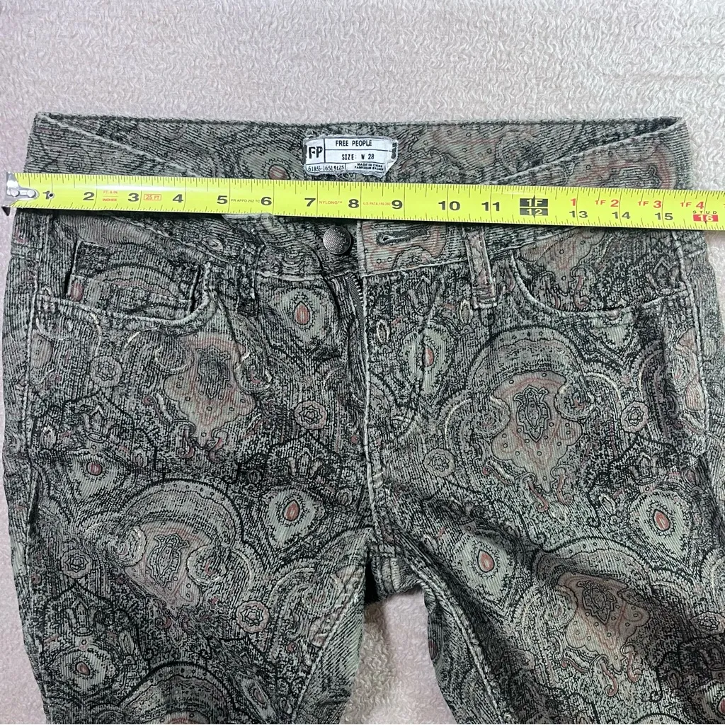 Free People Corduroy Paisley Straight Leg Jeans - Image 5