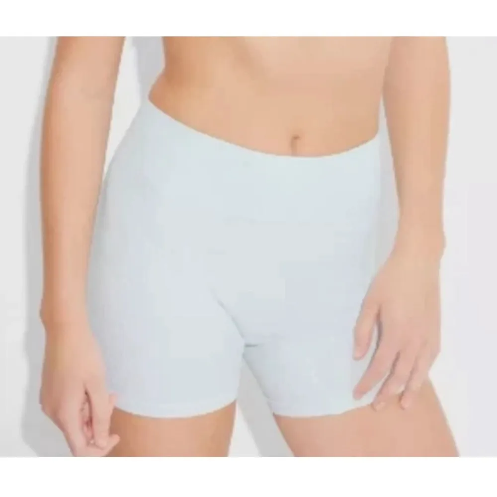 Women's Wild Fable Light Blue Ribbed Bike Shorts XXL - Image 2