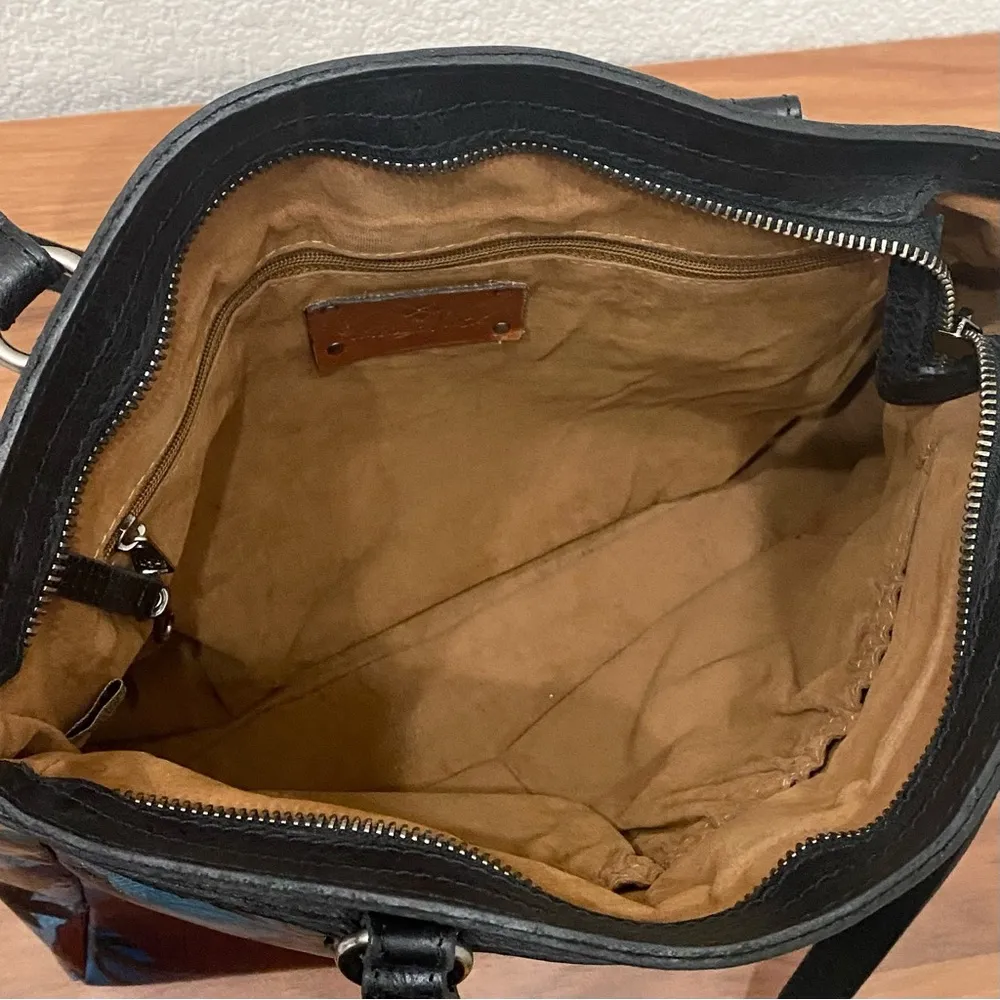 Poppy Blue Forest Collection Leather Tote Bag - Image 8