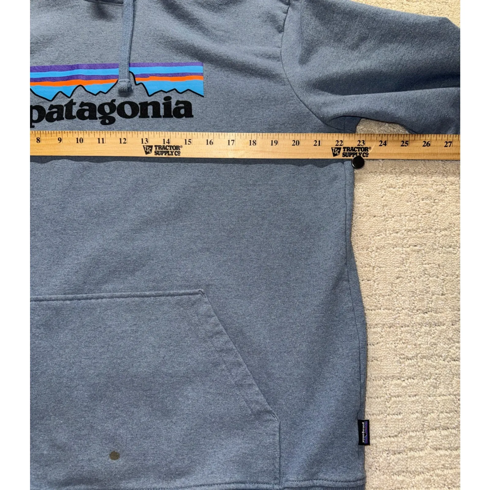 Patagonia Men’s Uprisal Hoodie Sweatshirt Large Blue Gray Logo Pullover - Image 4
