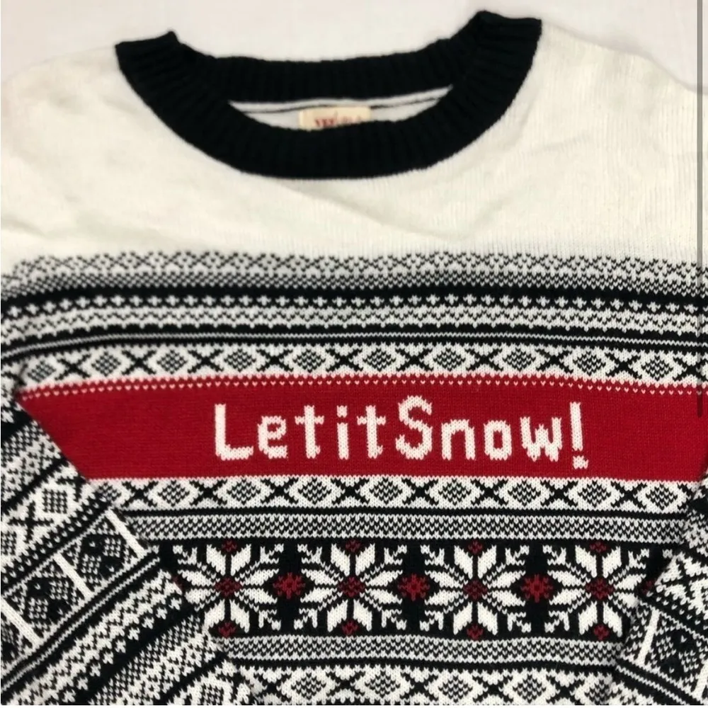 Cotton/Wool Blend Let It Snow Knit Sweater Size L - Image 3