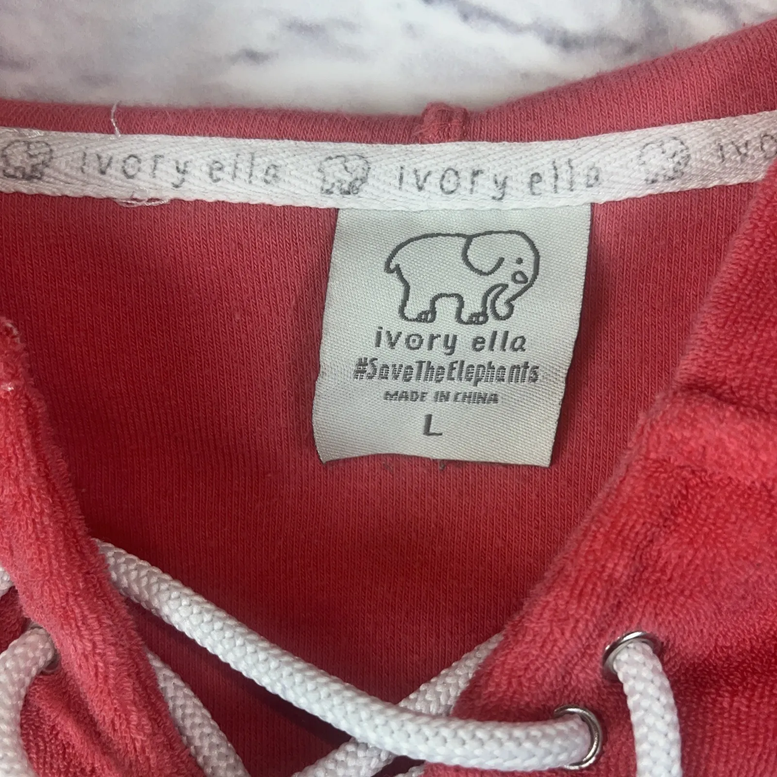 Ivory Ella Women's Short Sleeve Terry Cloth Hooded Lounge Top Size Large - Image 4