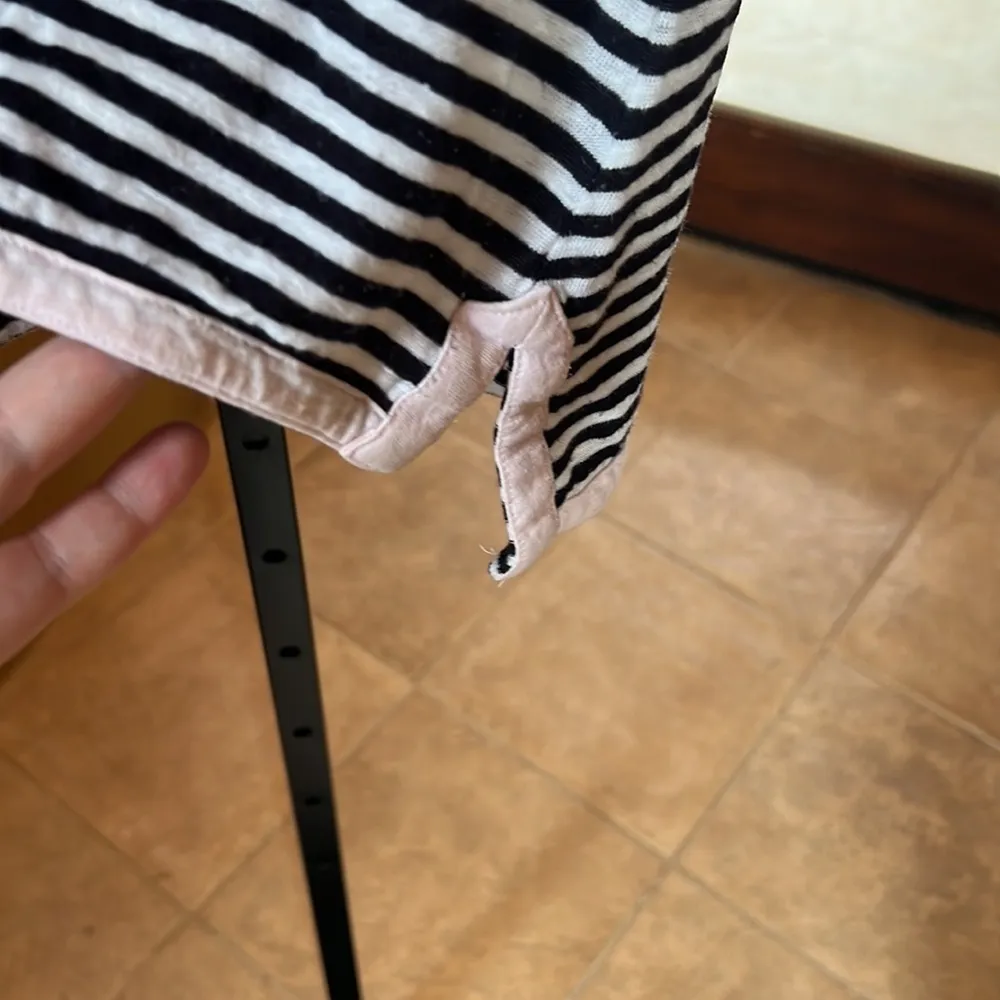 FOIL Linen Blend Black White Stripe Rainbow Collar Size XS - Image 3