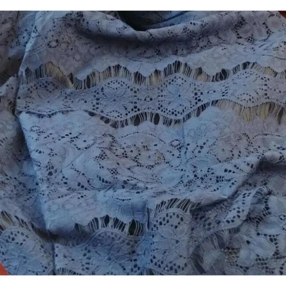 Dark Blue Lace Black Sheer Cutout Short Sleeve Midi Dress  ModCloth - Image 10