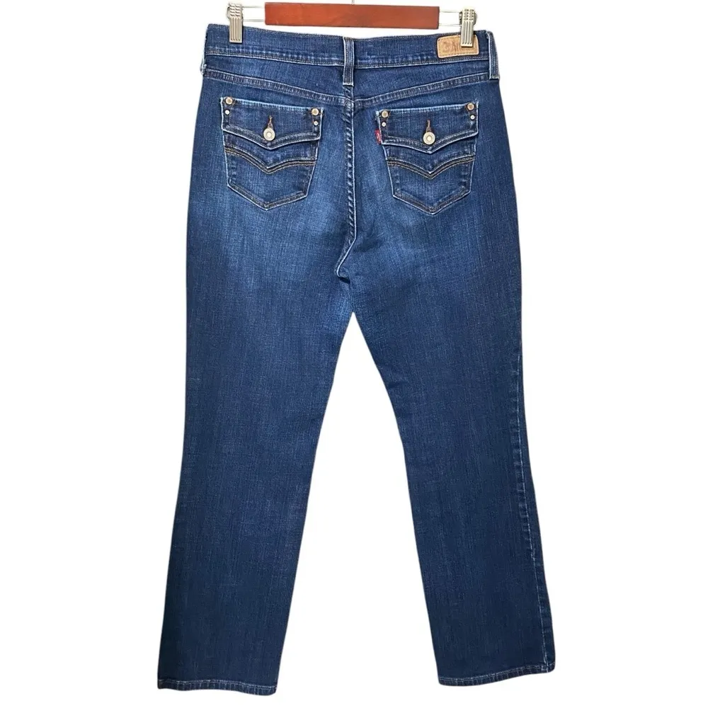 Levi’s 505 Straight Leg Jeans 30x28 Dark Wash Blue Denim Snap Pocket Classic Fit - Image 3