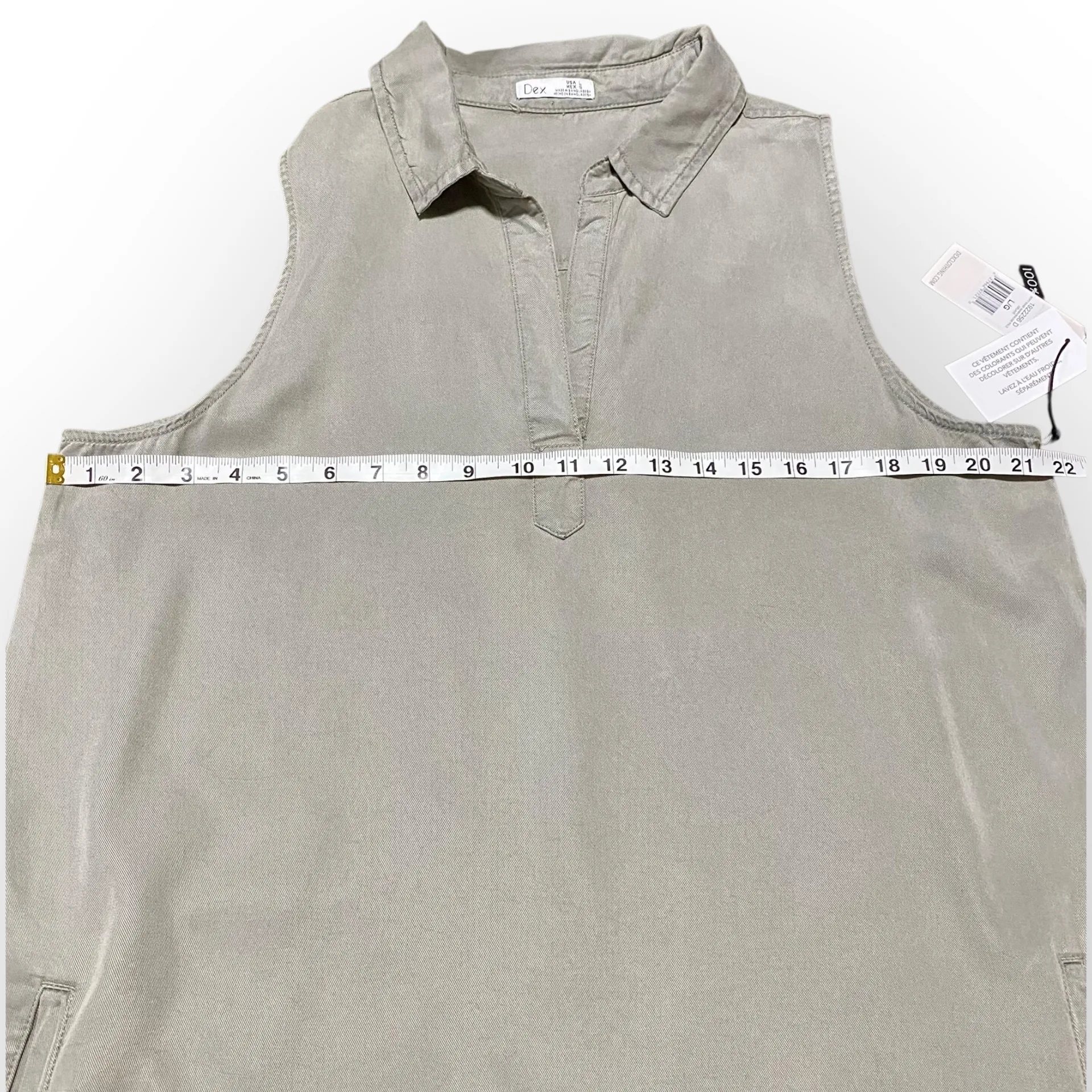 Dex Sleeveless Tencel Mini Dress Soft Sage Green Size Large Women’s NWT Size M - Image 5