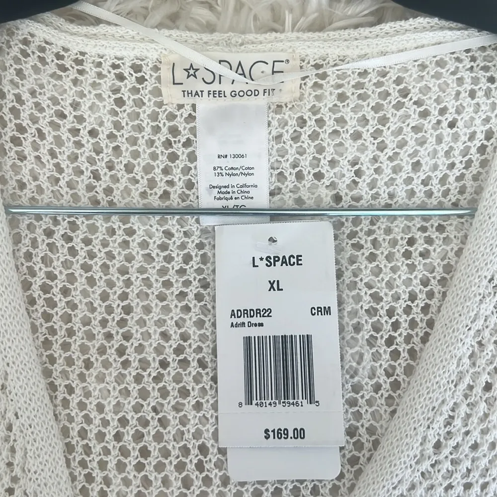 NWT L*Space Adrift Crochet Dress in White Size XL/TG - Image 5