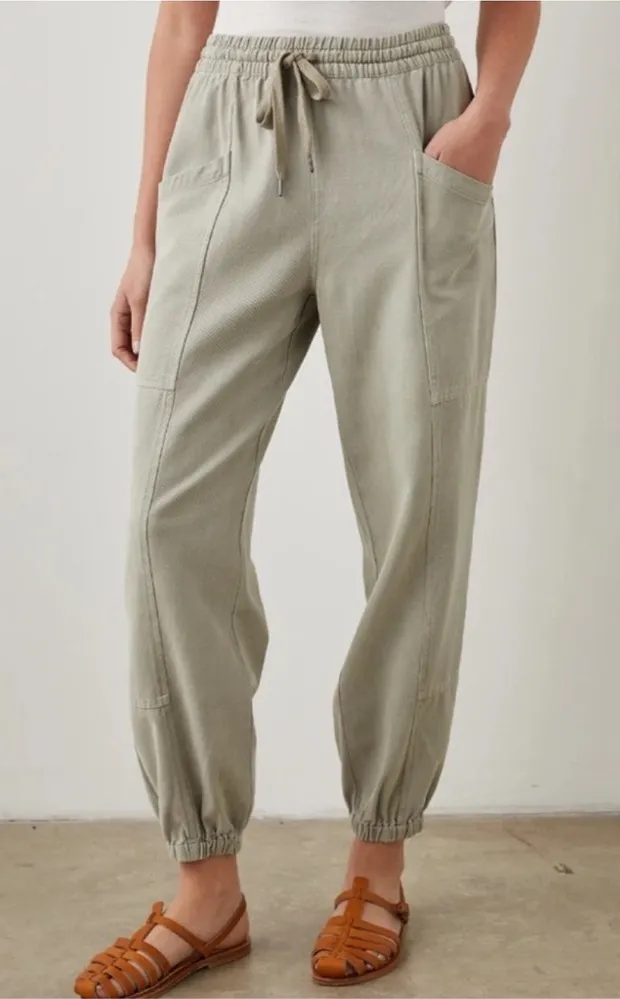 Rails Light Green Sage Tencel Cotton Twill Relaxed Joggers Pull On Haven Pants - Image 1
