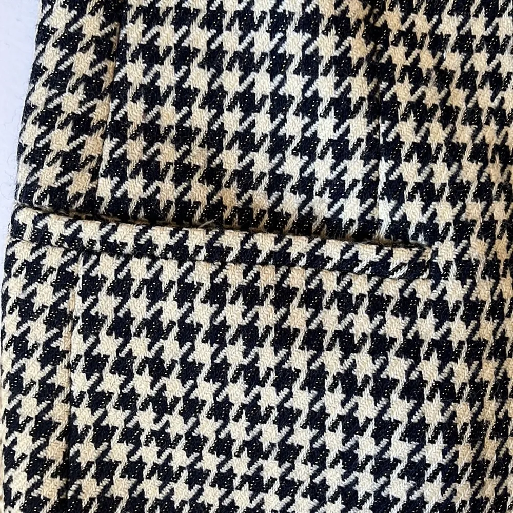 Jones New York vintage black and cream houndstooth tweed collarless wool blazer - Image 6