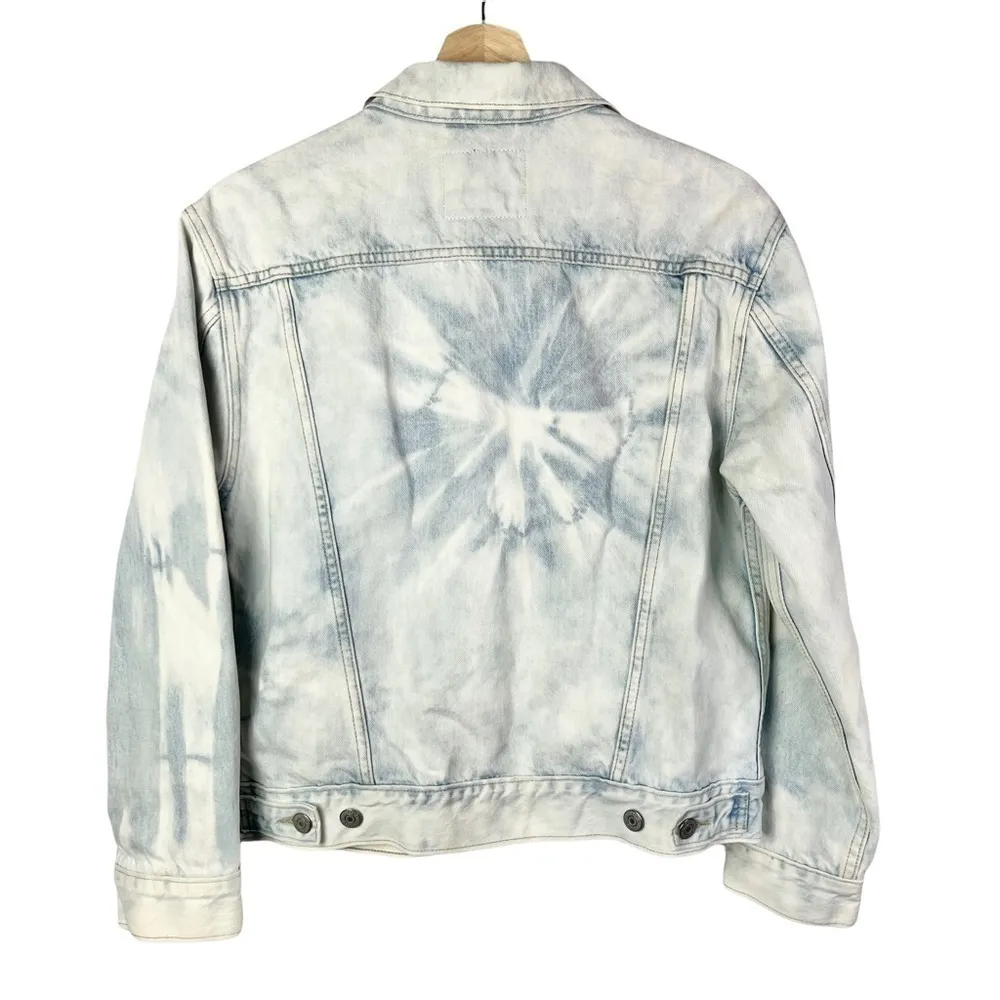 Levi's Ex-Boyfriend Acid Wash Button Down Denim Trucker Jacket S - Image 3