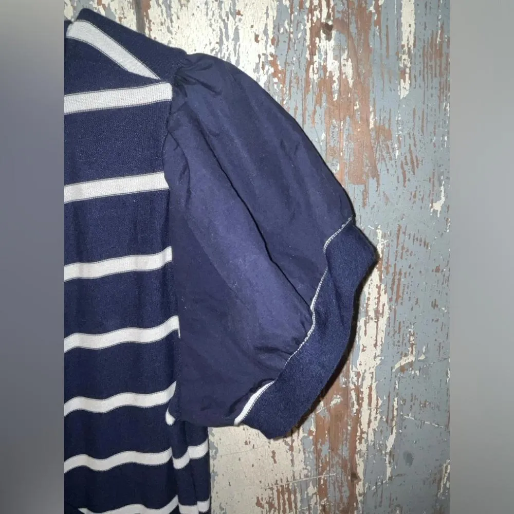 Revolve Chaser Jumpsuit Short sleeves Navy Stripes, size small - Image 4