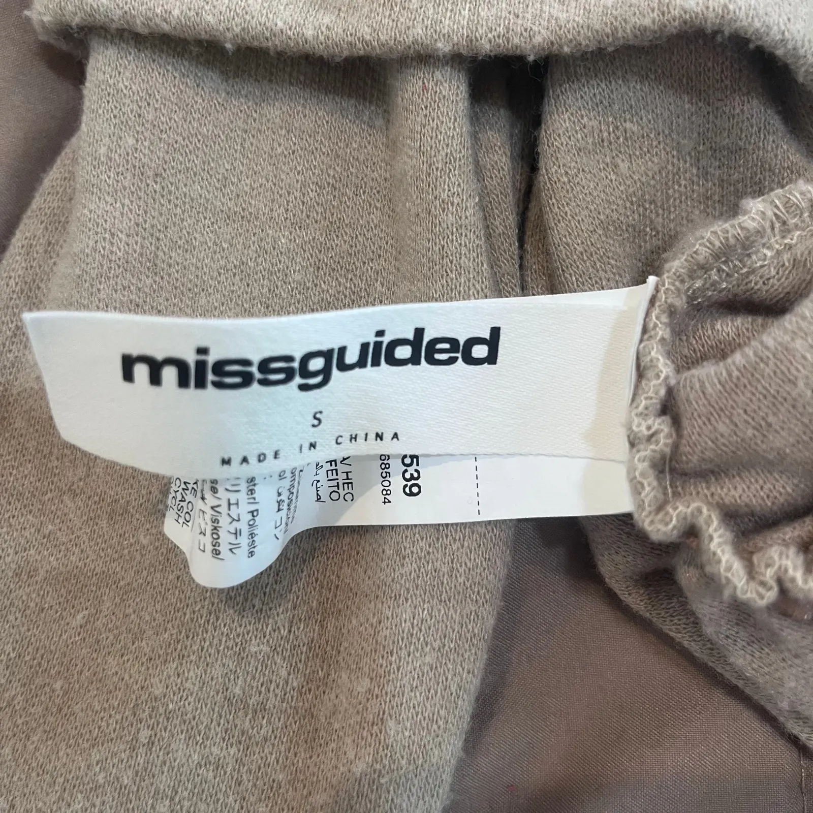 Missguided Brown Slim Off Shoulder Long Sleeve Bardot Blouse Casual Top Small - Image 5