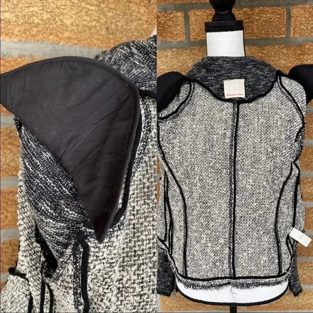 Rebecca taylor tweed moto jacket sz. 4 - Image 11