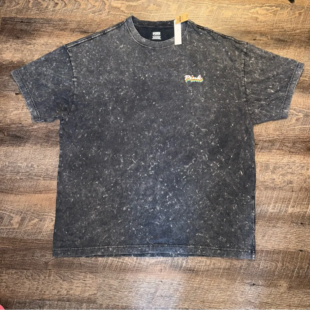 Victoria's Secret PINK Washed Black Tee New with Tags - Image 3