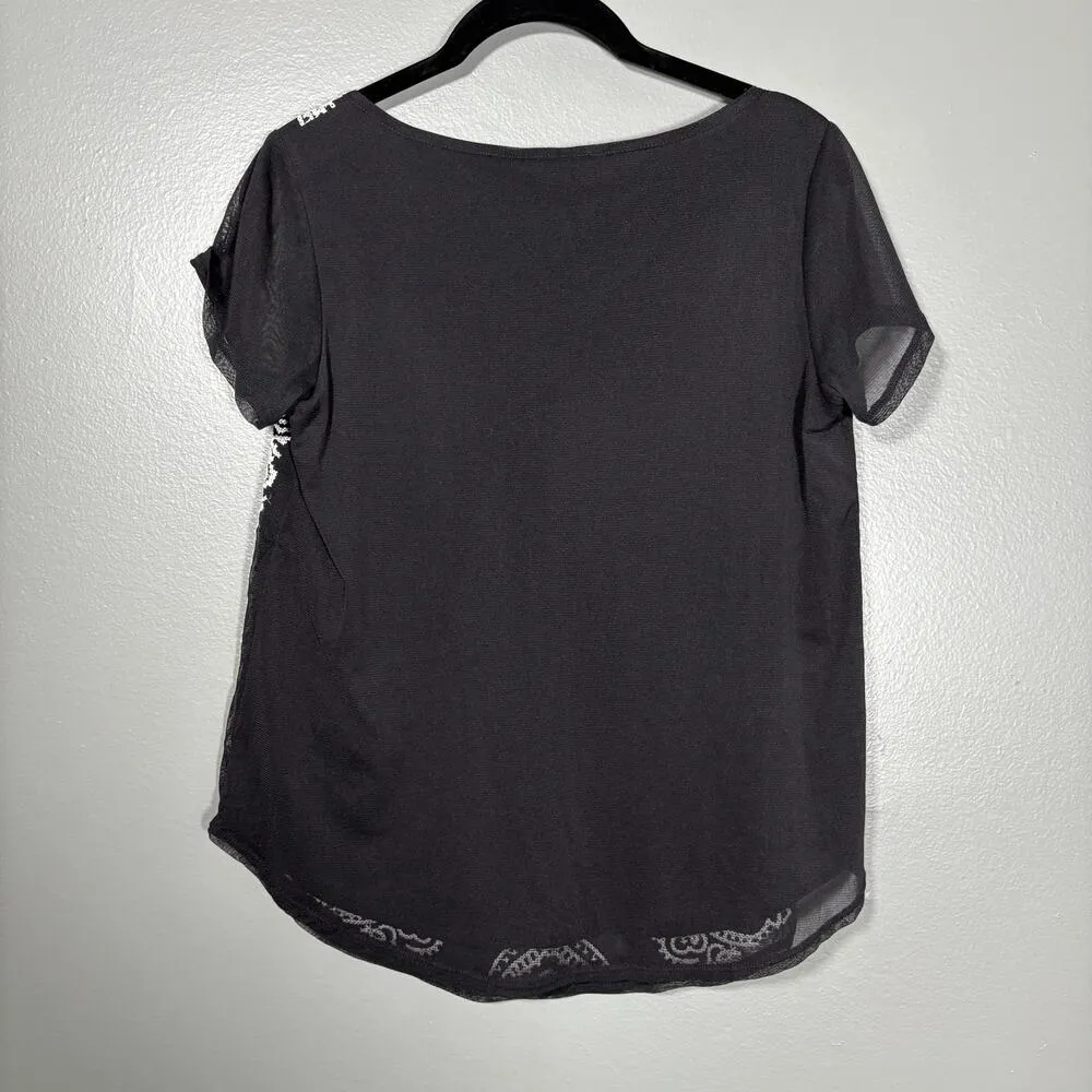 INC Women's Black & White Boho Chic Embroidered Front Top - Image 6