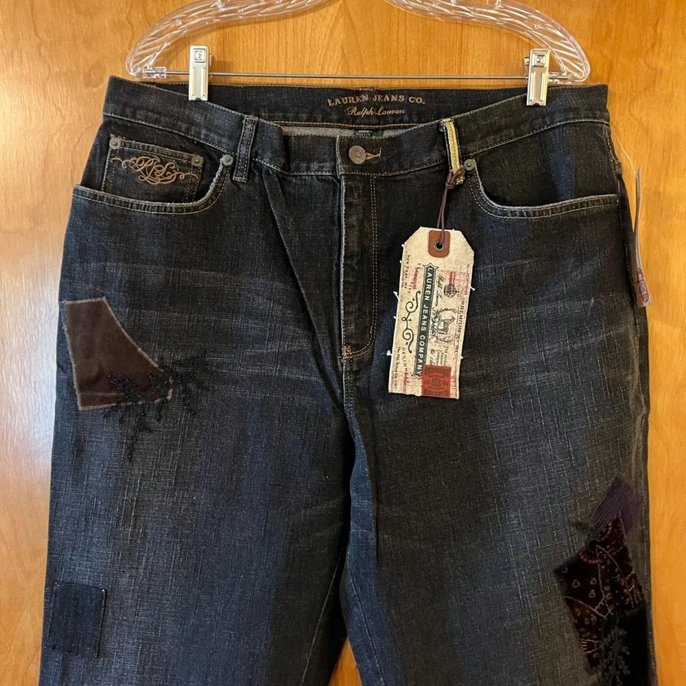 Lauren Jeans Co. Vintage Blue Denim Jeans Ralph Lauren Y2K Decorative Patches 16 - Image 2