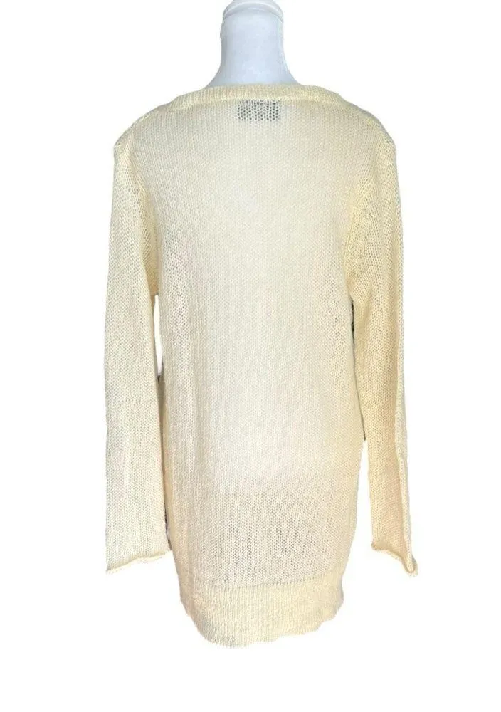 Wooden Ships - Soft Cable Knit Mohair Wool Lightweight Sweater Sz M/L - Image 3