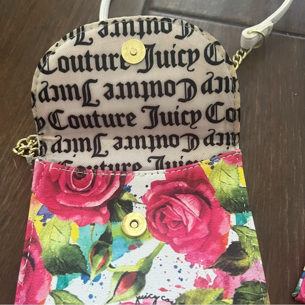 Juicy Couture Cell Phone Cross Body Floral Bag with Card Wallet - Image 3