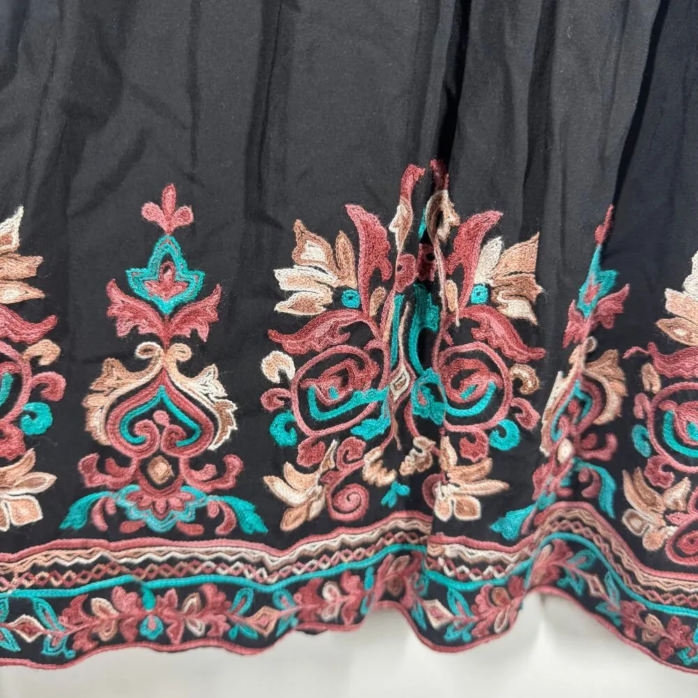 Anthropologie Floreat Avery Size M Embroidered Boho Dress As Seen On TV Black Size M - Image 5