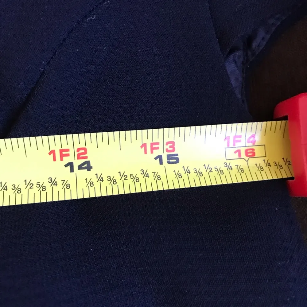 Tahari Black Belted SS Midi Dress With Split In Back Pleat Sz. 6 - Image 14