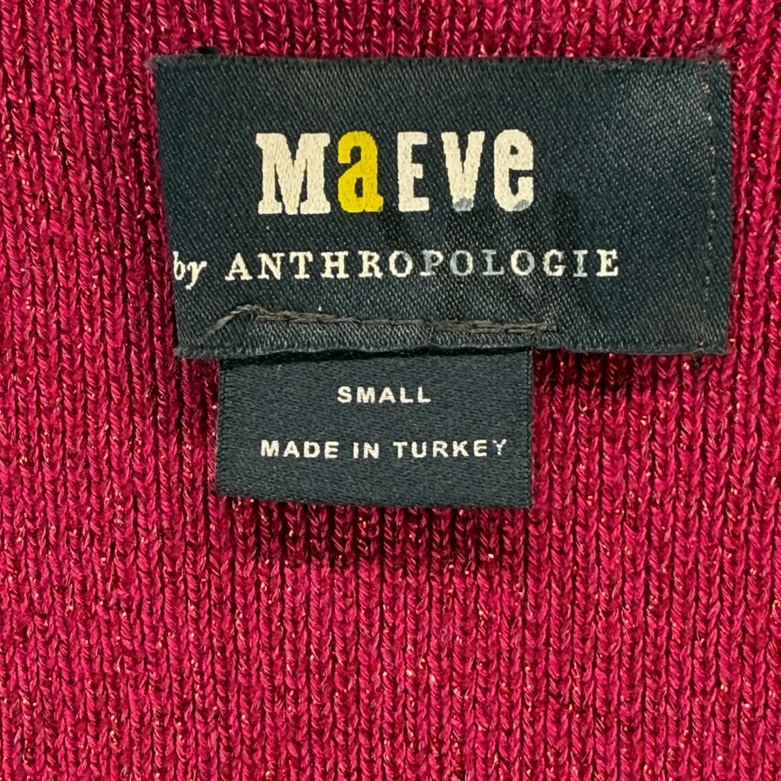 Maeve Anthropologie Top Bell Sleeve Square Neck Metallic Knit Blouse Small‎ - Image 5