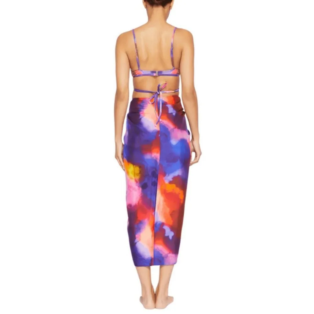 💕JONATHAN SIMKHAI💕 Makai Print Coverup Skirt ~ Cobalt Watercolor One Size NWT - Image 3