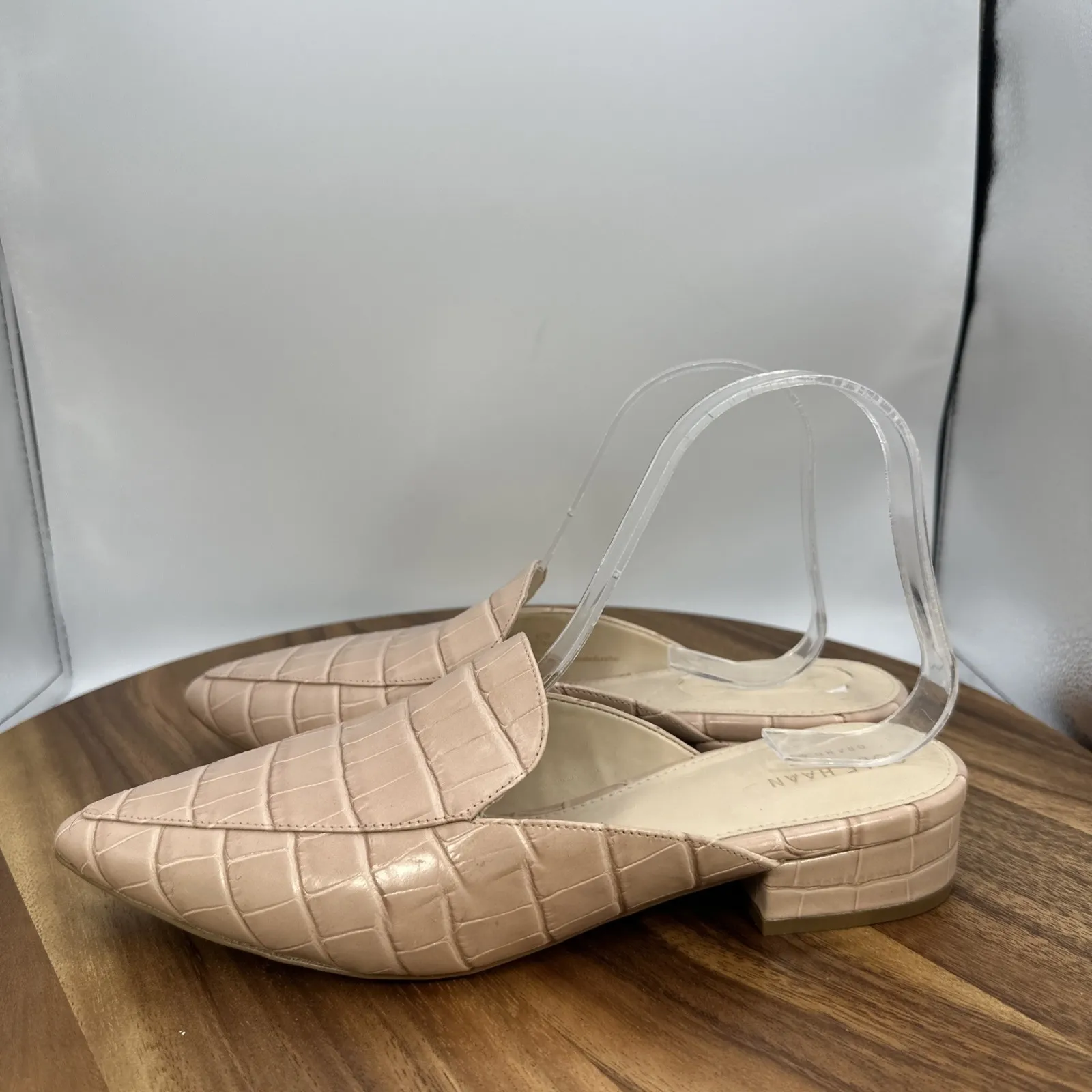 New Cole Haan Piper Pointed Toe Mules Loafers Slip On Pink Leather Women's 8.5B - Image 3