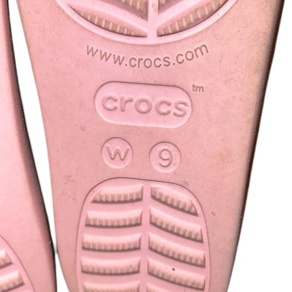 CROCS Light Pink Slide Sandals Size 9 - Image 6