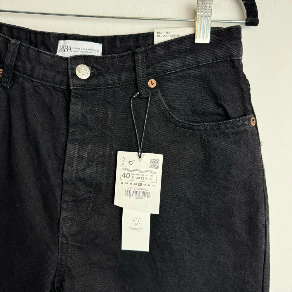 NWT  Black Denim Straight Leg Jeans Sz 8 High Rise - Image 9