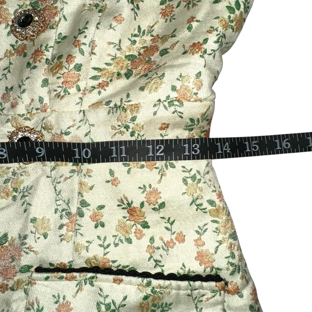 NWT Sister Jane Celosia Jacquard Floral Long Sleeve Mini Dress SMALL Green - Image 8