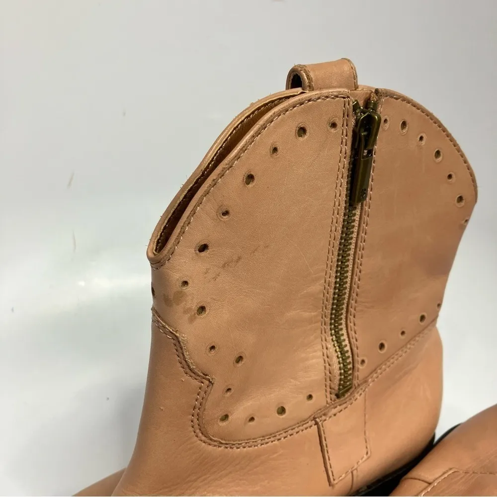 Lucky Brand Chantelx pink leather‎ ankle cowgirl boots size 8 - Image 5