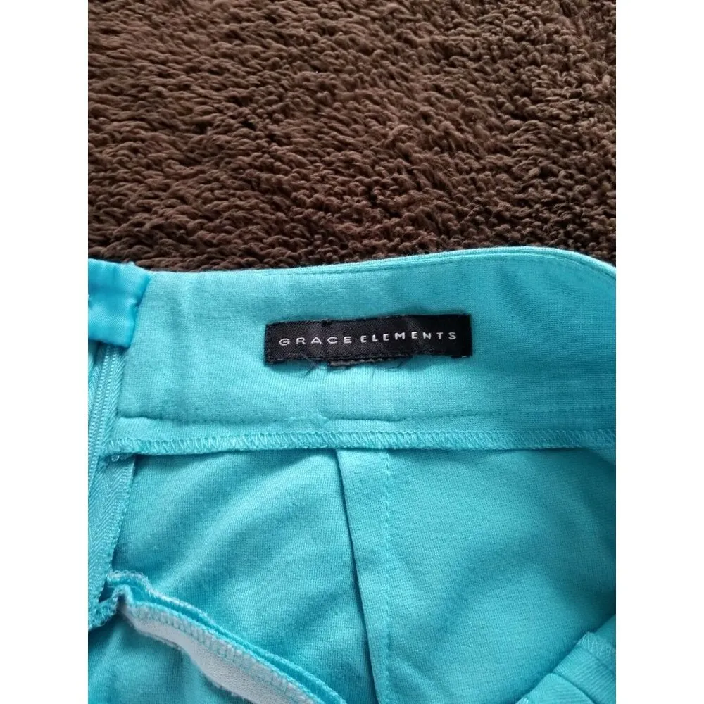 GRACE ELEMENTS Knit Pencil Skirt Turquoise Blue Women’s SZ 31" Waist - Image 6