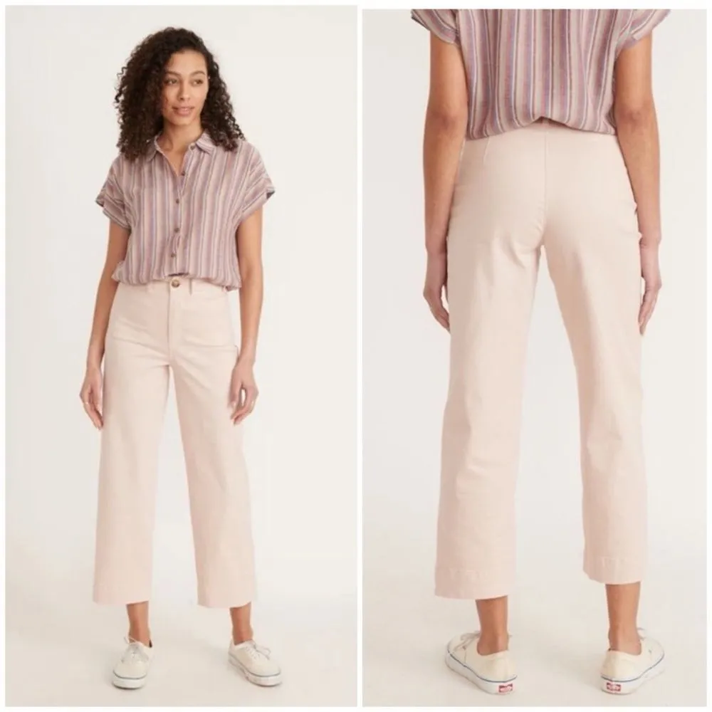 Marine Layer Bridget Slim Wide Leg Crop Pants in Peach Whip Size 4 - Image 2