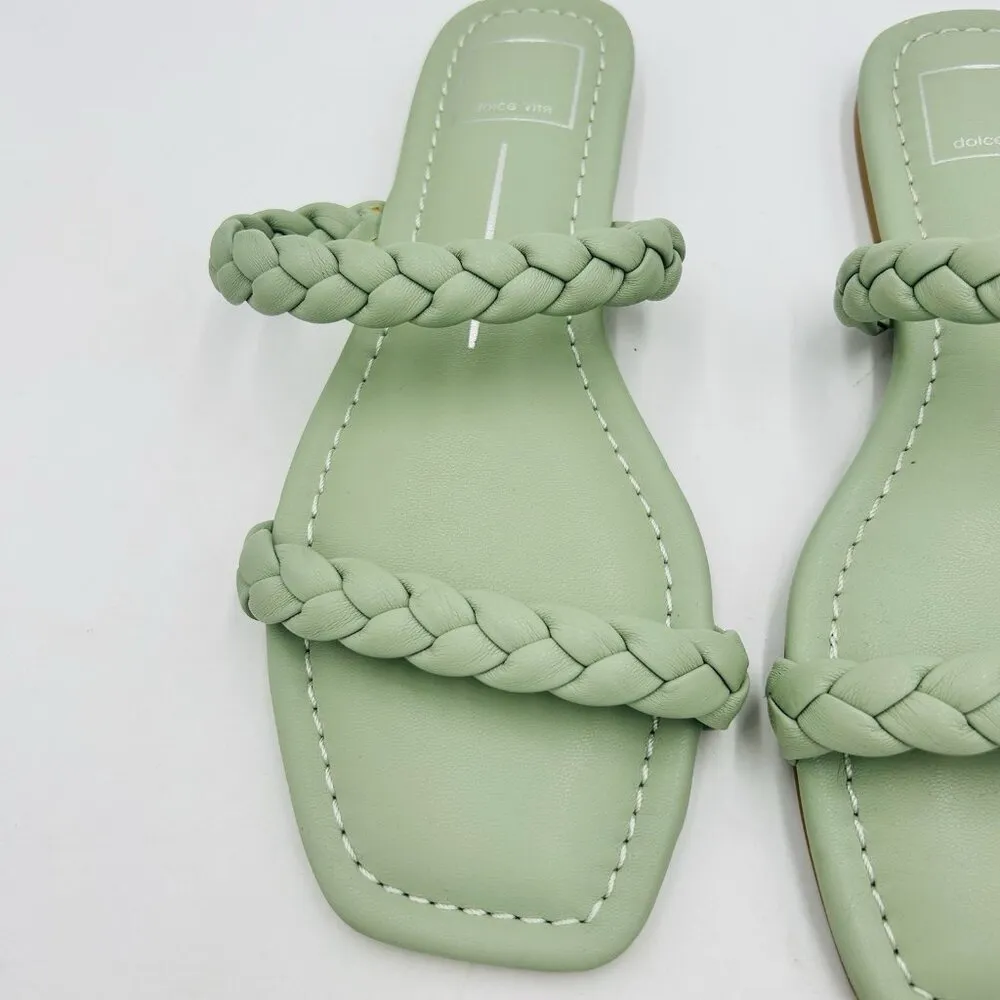 NWOT Dolce Vita Double Braided Strap Flat Sandals Seafoam Green Sz 8 NEW - Image 5
