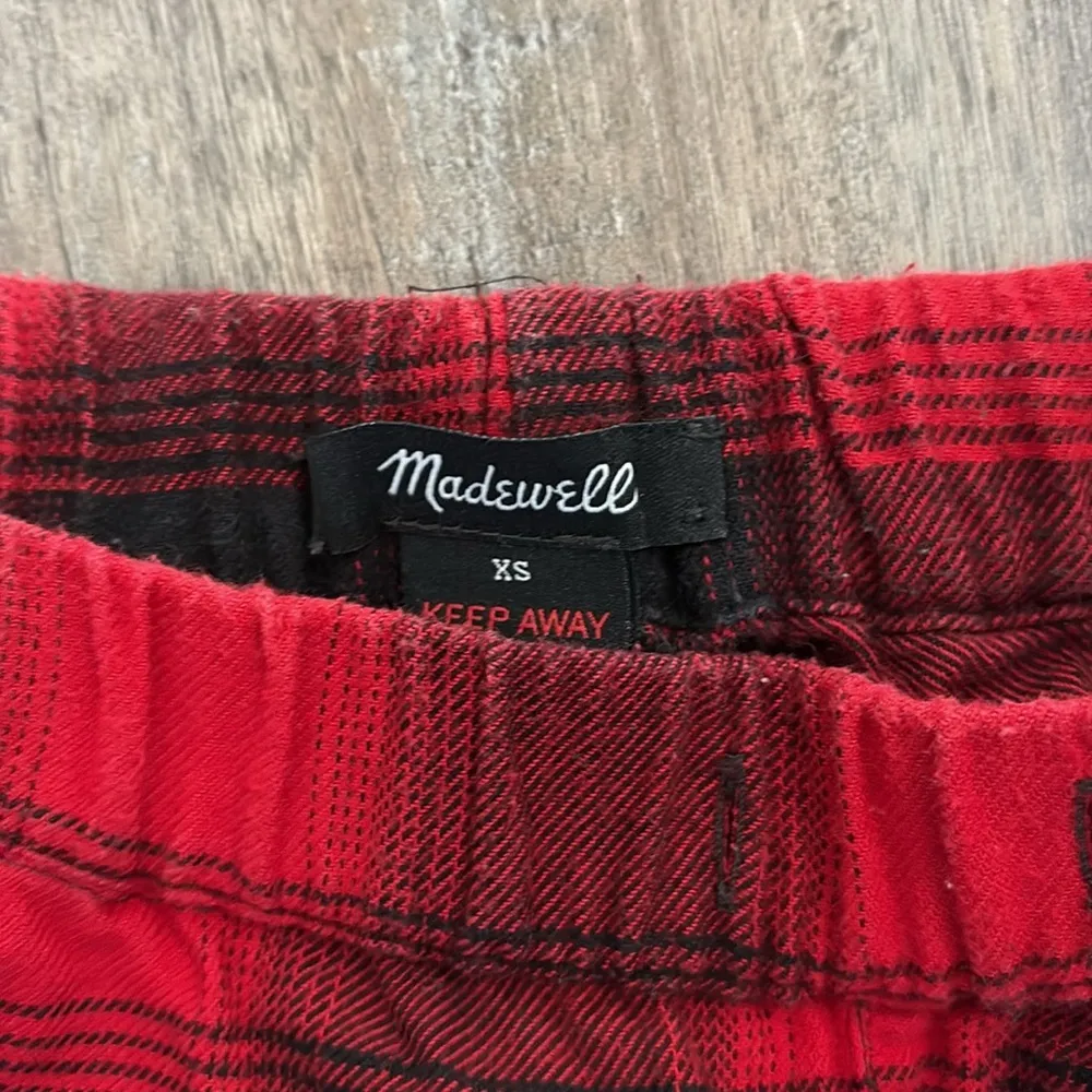 MADEWELL Buffalo check red and black long sleeve flannel PJ set XS - Image 11